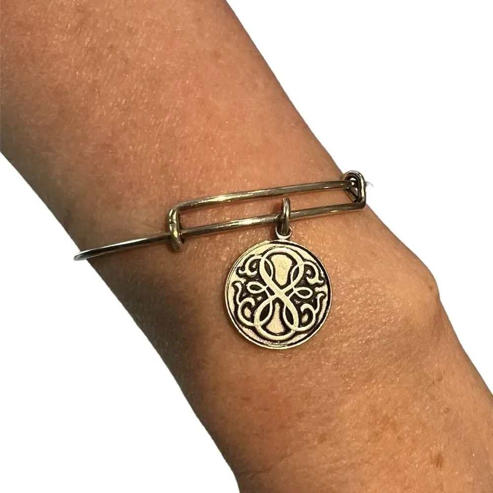 Alex and Ani Rafaelian Silver Infinity Charm Bangle Bracelet